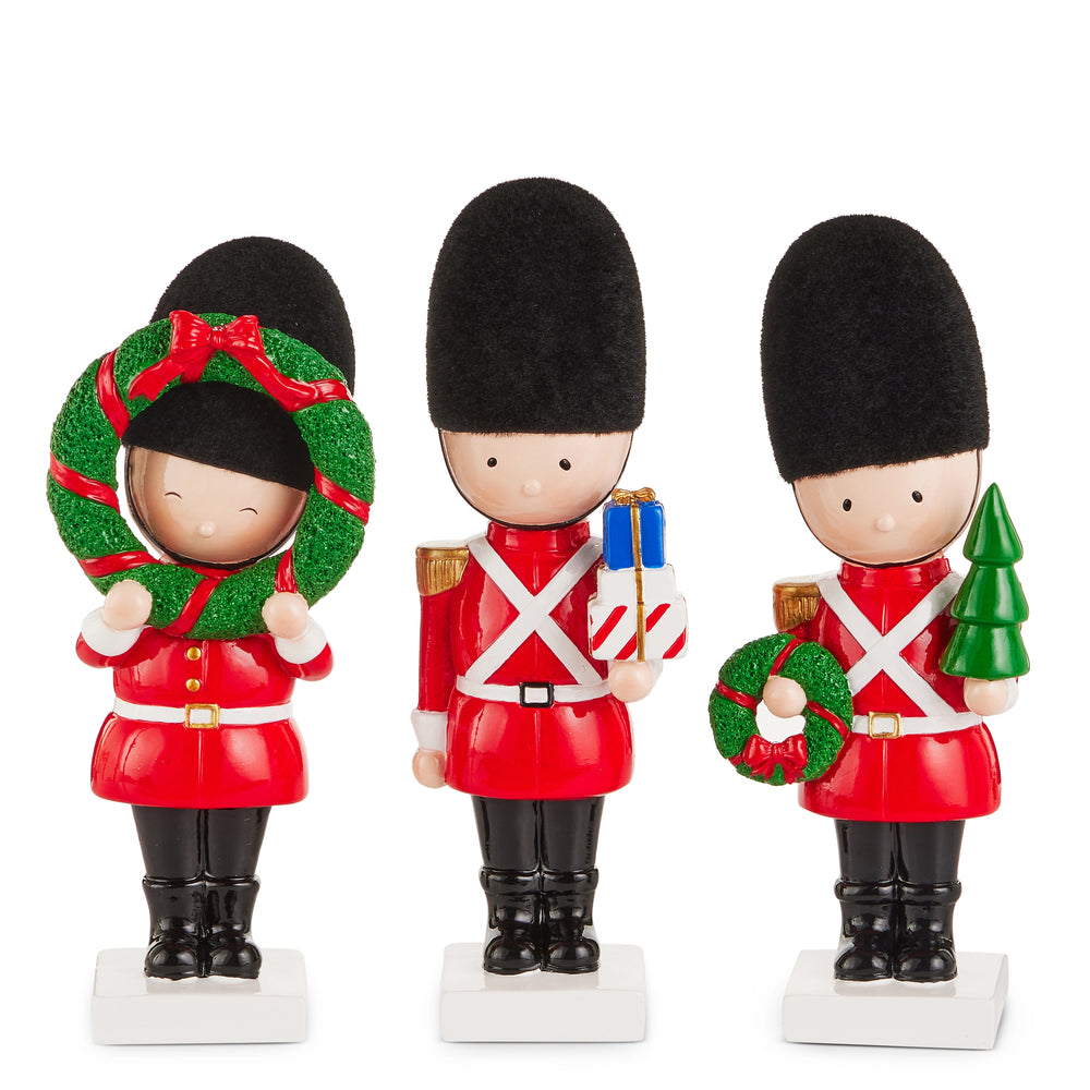 11" Holiday Red Toy Soldier Assorted Set Of 3