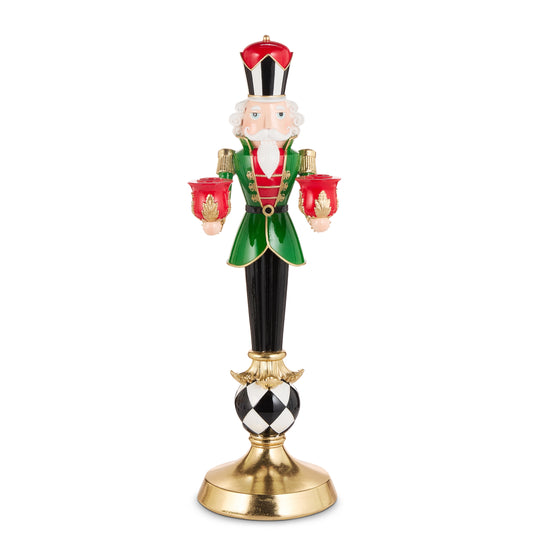 Candelabro cascanueces de 21" sobre base de arlequín