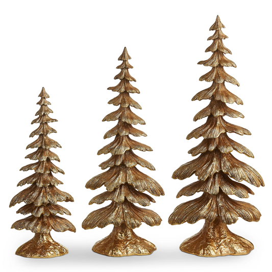 20" Gold Layered Tree Set Of 3