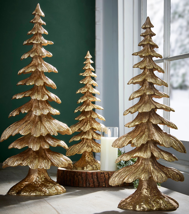 20" Gold Layered Tree Set Of 3