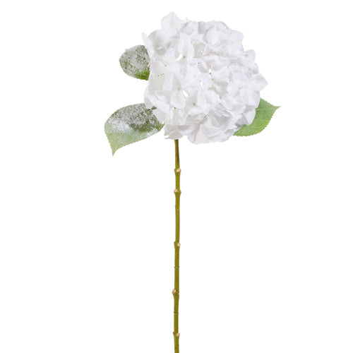 28" Iced White Hydrangea Stem Set Of 4