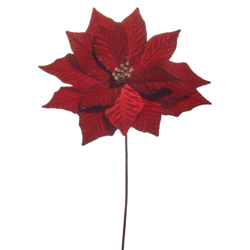 22" Red Poinsettia Stem Set Of 6