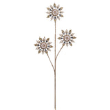 29" Gold Pearl Snowflake with Jewels Spray Set Of 2