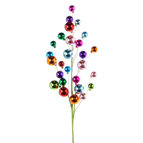 31" Multicolor Ball Ornament Spray Set Of 4