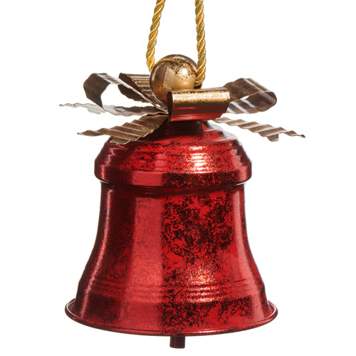 Adorno de campana rojo de 7"