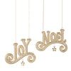 Set surtido de 6 adornos de 5" "Joy" y "Noel" dorados
