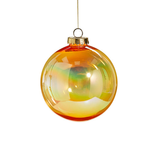 6" Gold Iridescent Ball Ornament Set Of 6