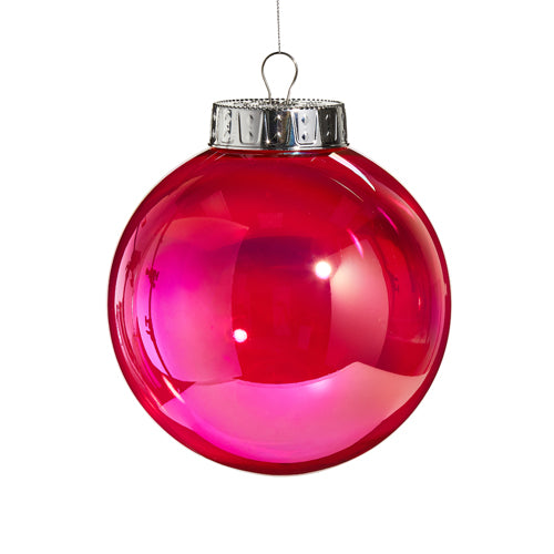 8" Berry Iridescent Ball Ornament Set Of 2