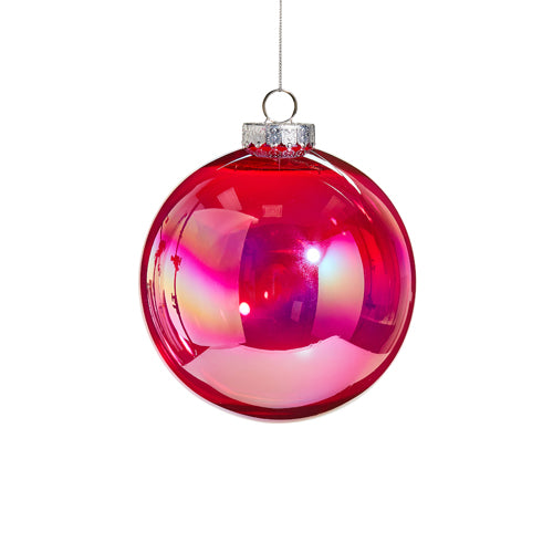 6" Berry Iridescent Ball Ornament Set Of 6