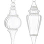 15.5" Clear Finial Ornament Assorted Set Of 2
