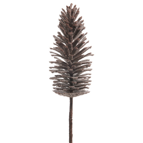 18" Iced Pinecone Stem Set Of 2