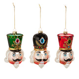 Juego de 3 adornos surtidos de cabezas de cascanueces de 5"