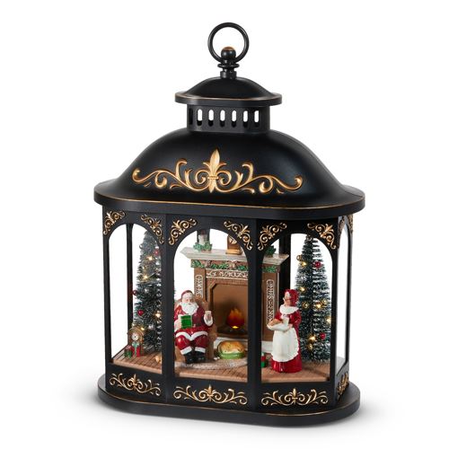 17" Lighted Resting Santa Lantern Battery Operated