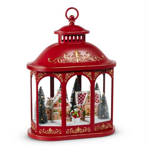 17" Lighted Gingerbread Village Lantern Battery Operated