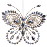 Adornos de mariposas de 8" transparentes con joyas - Juego de 2