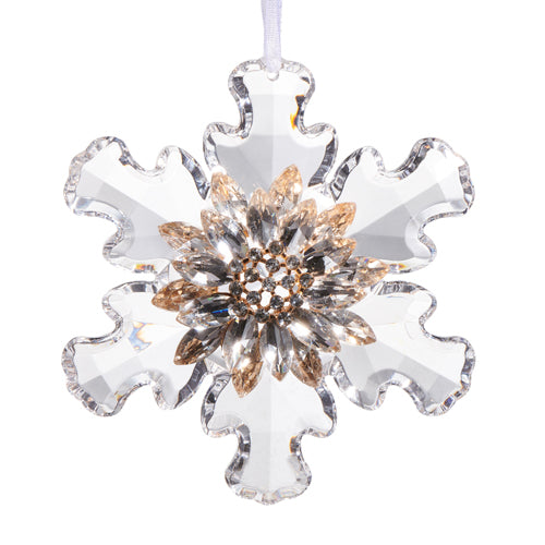 5" Snowflake Brooch Ornament Set Of 4