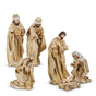 15" Gold Glitter Nativity Set Of 6