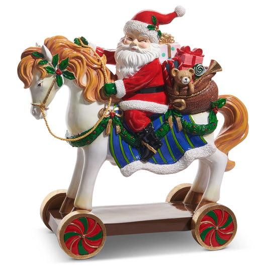 15" Santa On Toy Horse