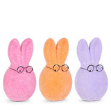 Cabeza de conejito flocada de 8" Sherbet con gafas, juego surtido de 6