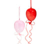 8" Pink & Red Balloon Glass Ornament