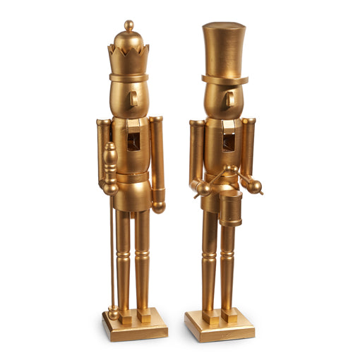 24" Matte Gold Nutcracker Assorted Set Of 2