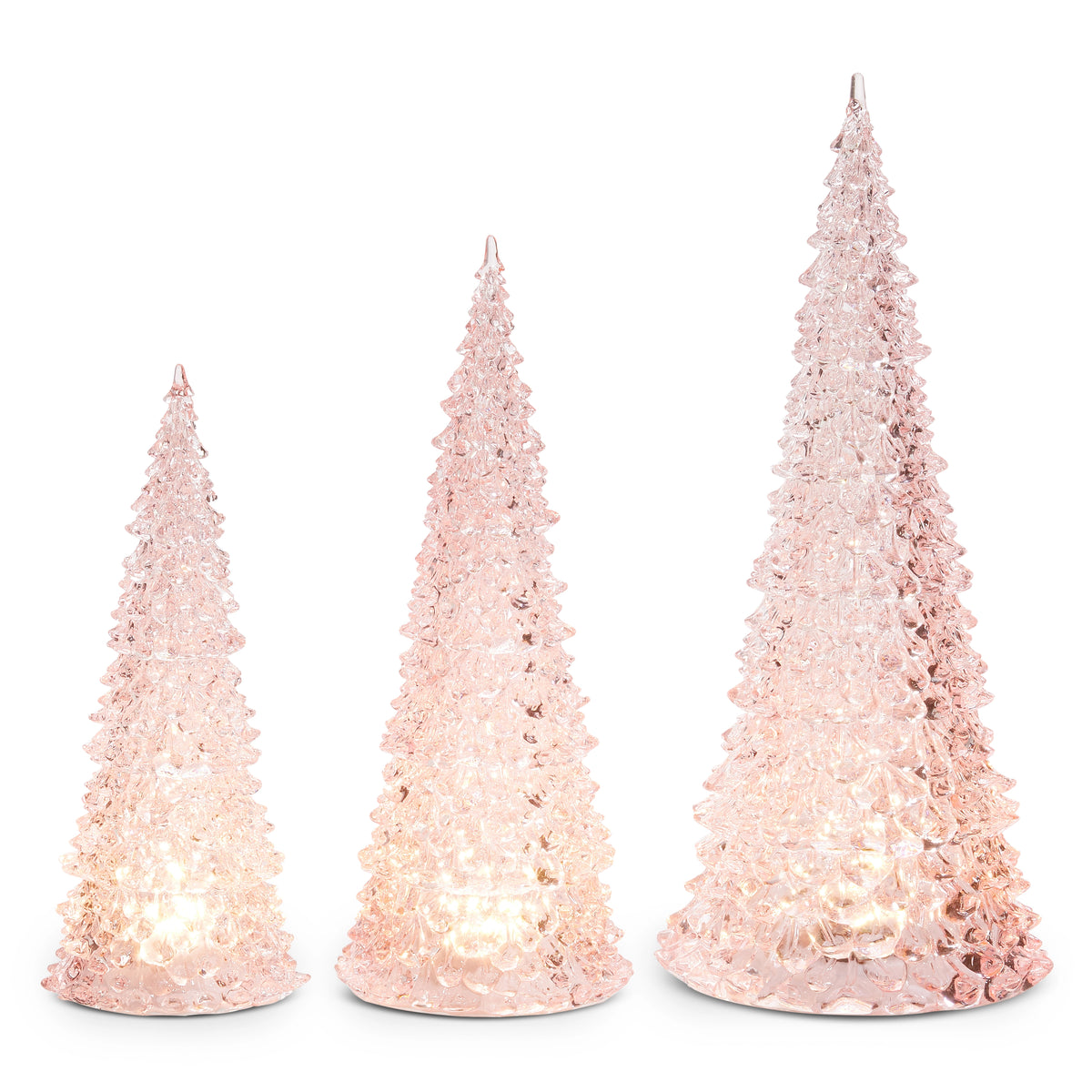 11"-15" LED Pink Trees Set Of 3