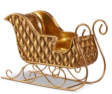 12" Gold Quilted Sleigh