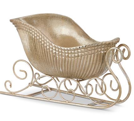 8" Champagne Ribbed Sleigh