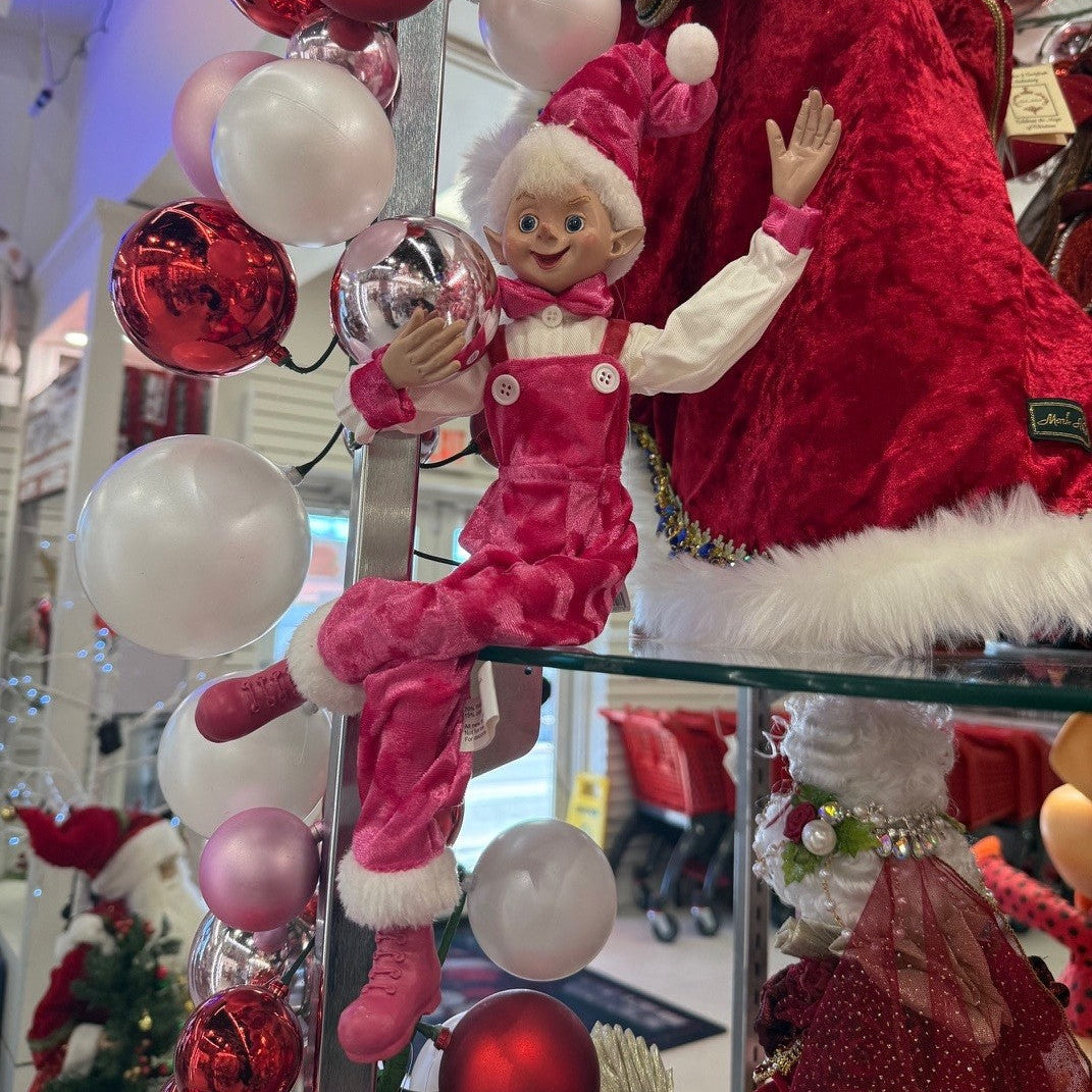 16" Posable Pink Velvet Elf