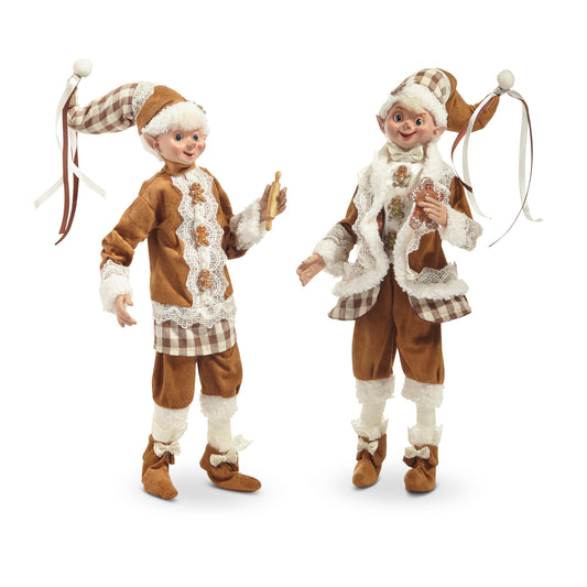 Set de 2 Elfos de Jengibre Posables de 16 pulgadas