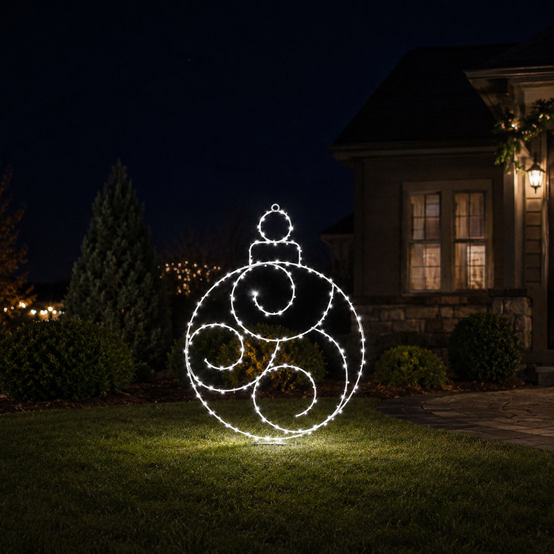 24" 190 LED Pure White Ornament Twinkling Effect
