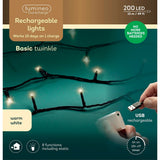 49 FT 200 LED Warm White Twinkle Lights With Black Wire Duracharge