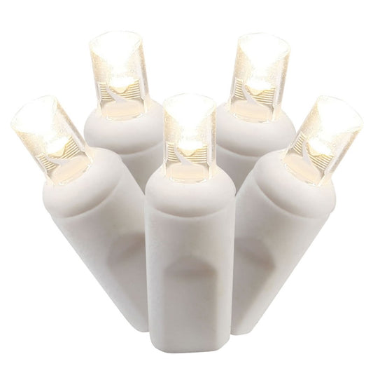 50 LED 5MM Warm White String Lights With White Wire
