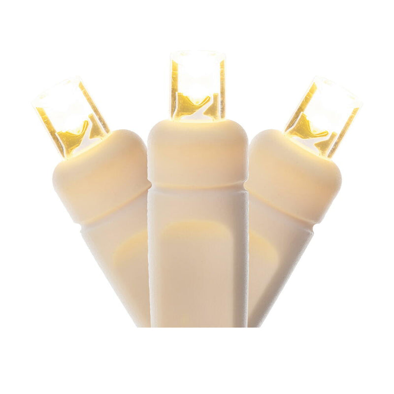 50 Luces LED de Hilo Blanco Cálido de 5MM con Cable Blanco