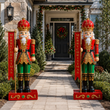 9 FT Traditional Nutcracker With Merry Christmas Sign