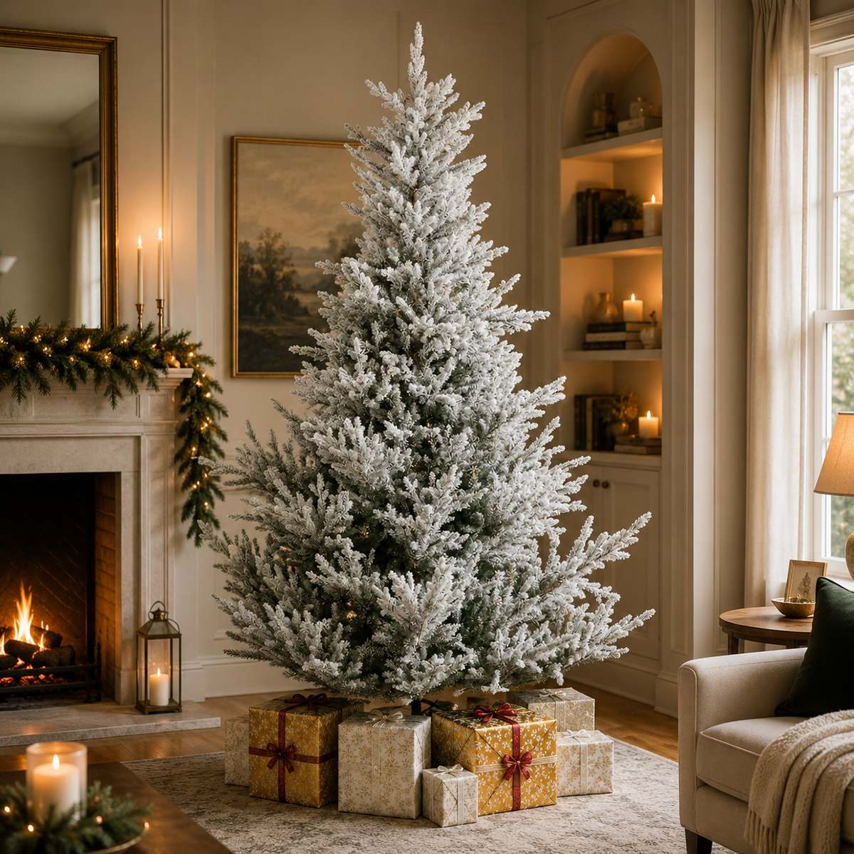 Norway Spruce Snowy Tree Unlit