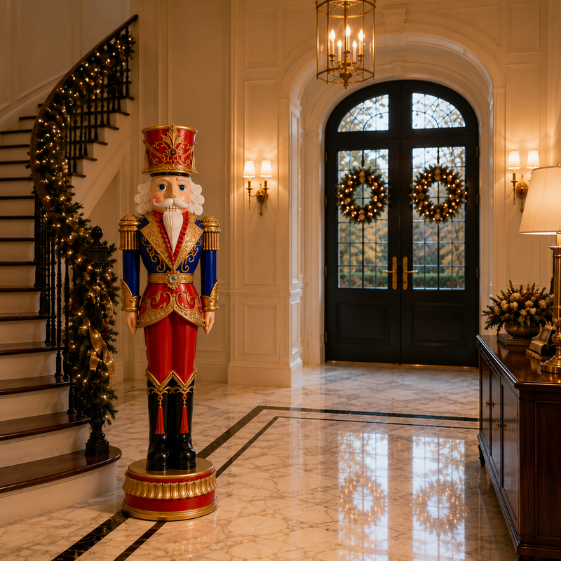 6 FT Red, Blue & Gold Nutcracker