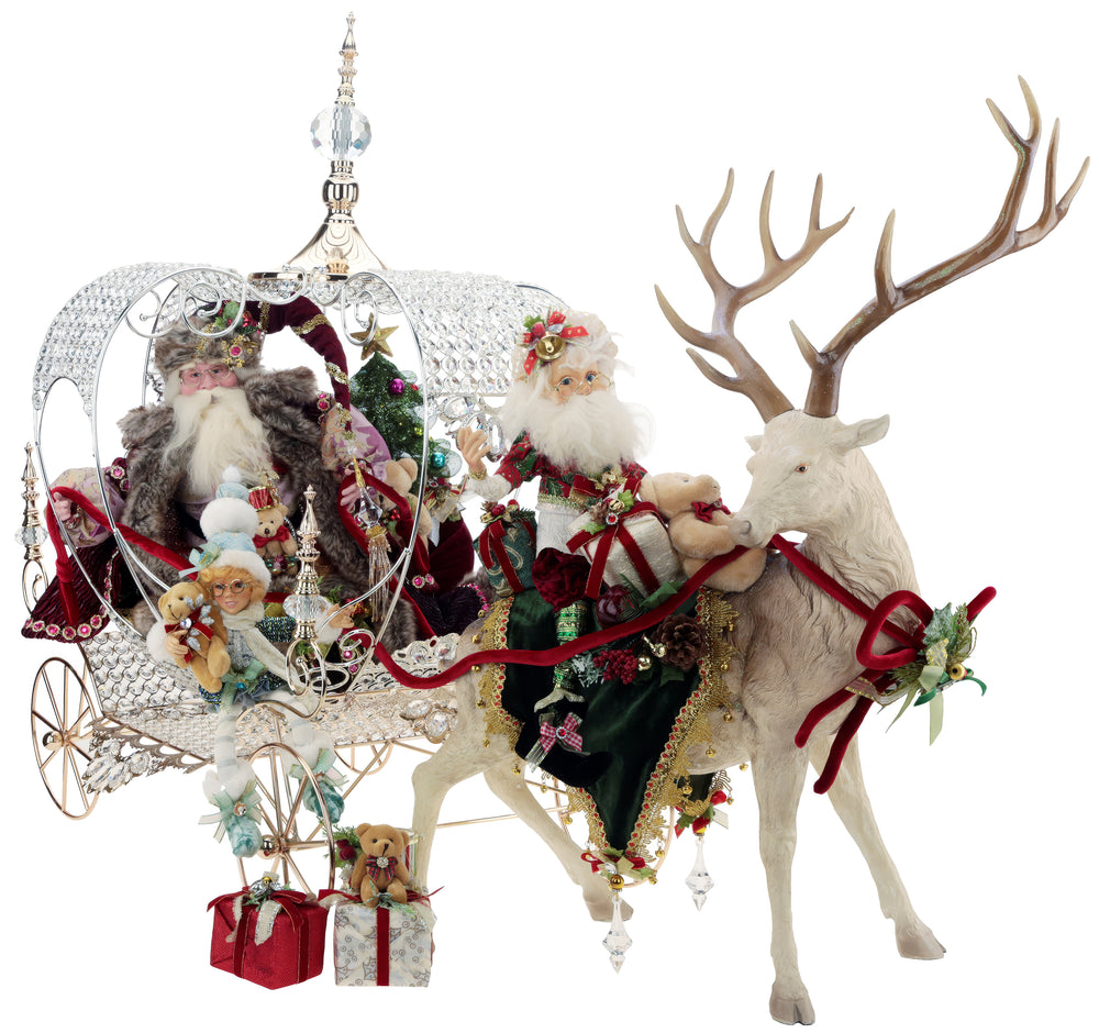 Mark Roberts Fairytale Santa With Deer & Carriage