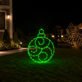 Adorno LED verde de 24" y 190 luces con efecto centelleante