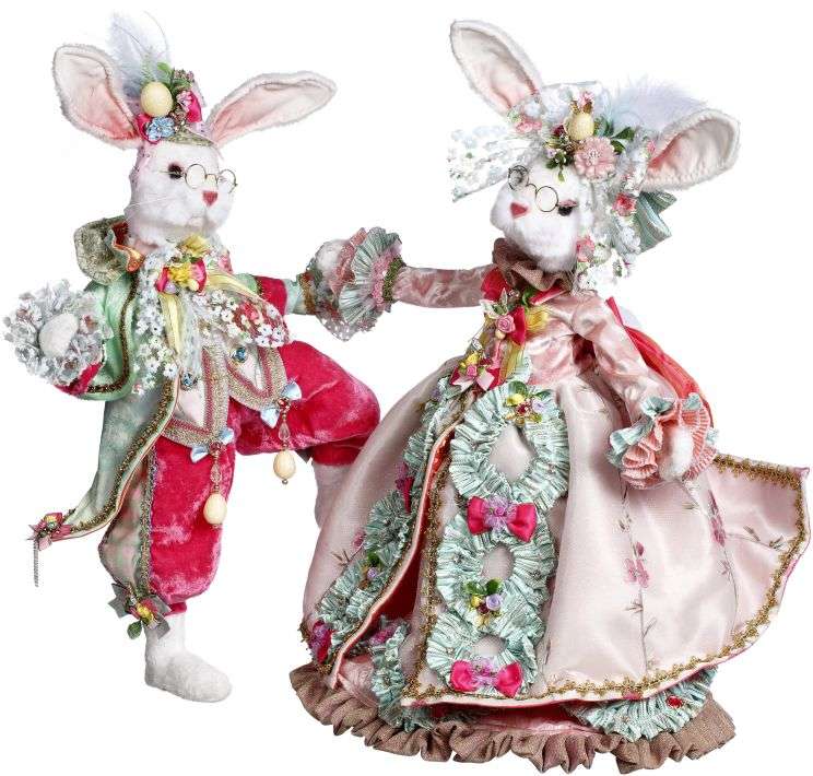 Mark Roberts 24" Medium Mr & Mrs Peter Cottontail Set Of 2