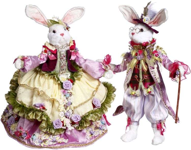 Mark Roberts 21"-24" Medium Mr. & Mrs. Easter Rabbit Set Of 2