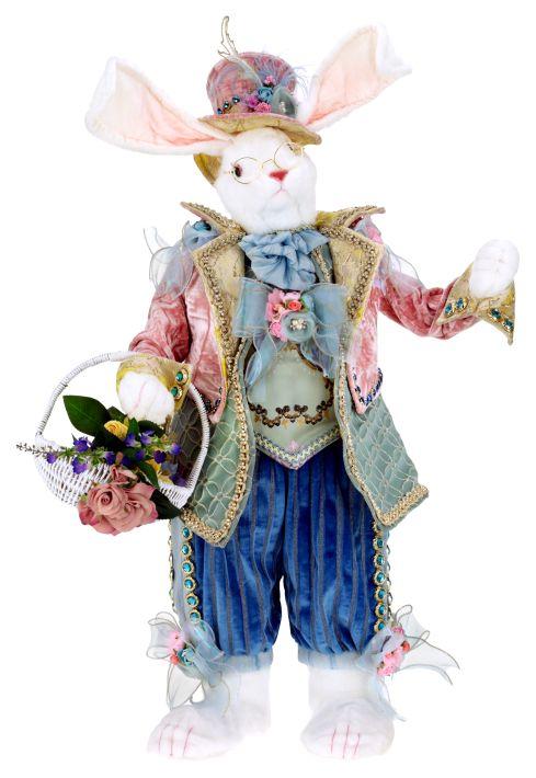 Mark Roberts 33.5" Rabbit With Floral Basket