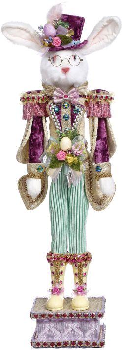Mark Roberts 24.5" Small Green & Purple Rabbit Nutcracker