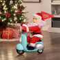 14.5" Animated Santa On Blue Scooter