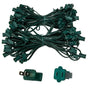 100 FT C7 Candelabra Light Stringer Green Wire E12 Base