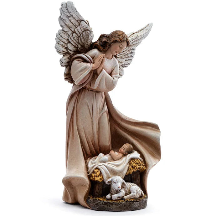 10" Praying Angel With Baby Jesus