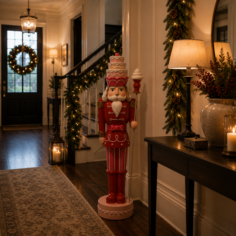 4 FT Red & Pink Nutcracker
