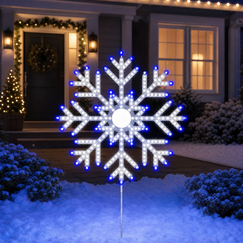 2 FT 504 LED Pure White & Blue Snowflake Twinkling Effect