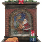 11" Santa In The Fireplace Battery Operated Water Globe