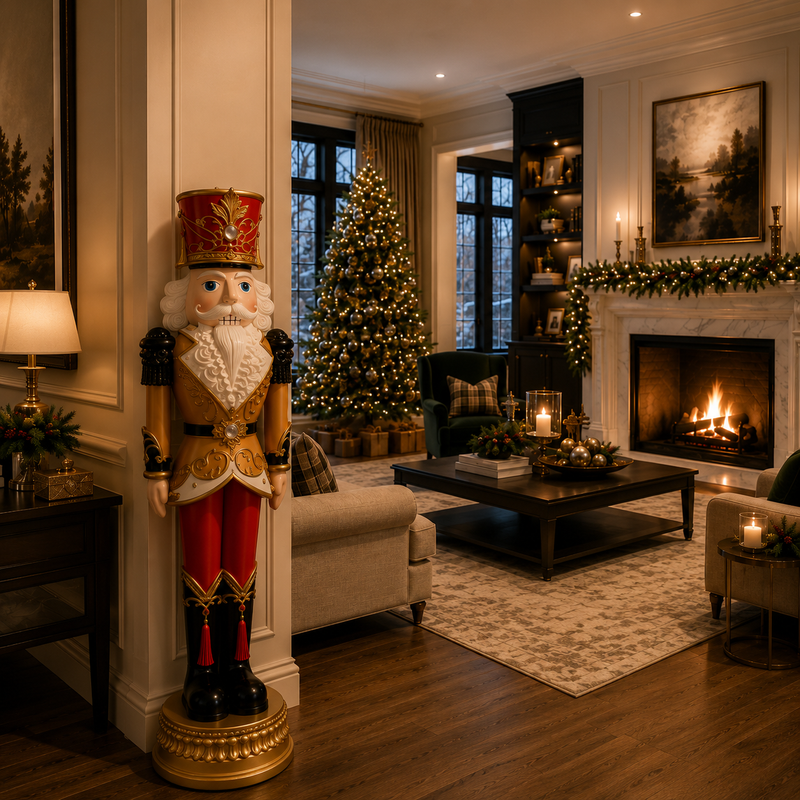 6 FT Red, Gold & Black Nutcracker